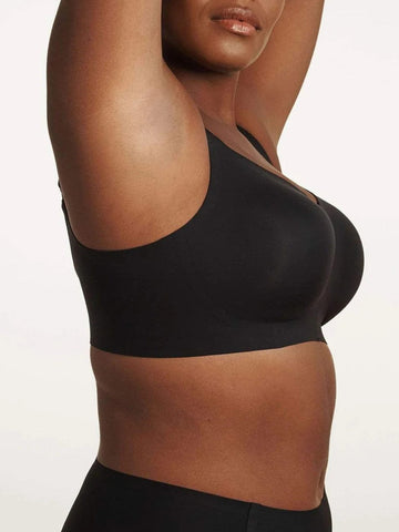 Mid-Rise Neckline Wireless Bra Black