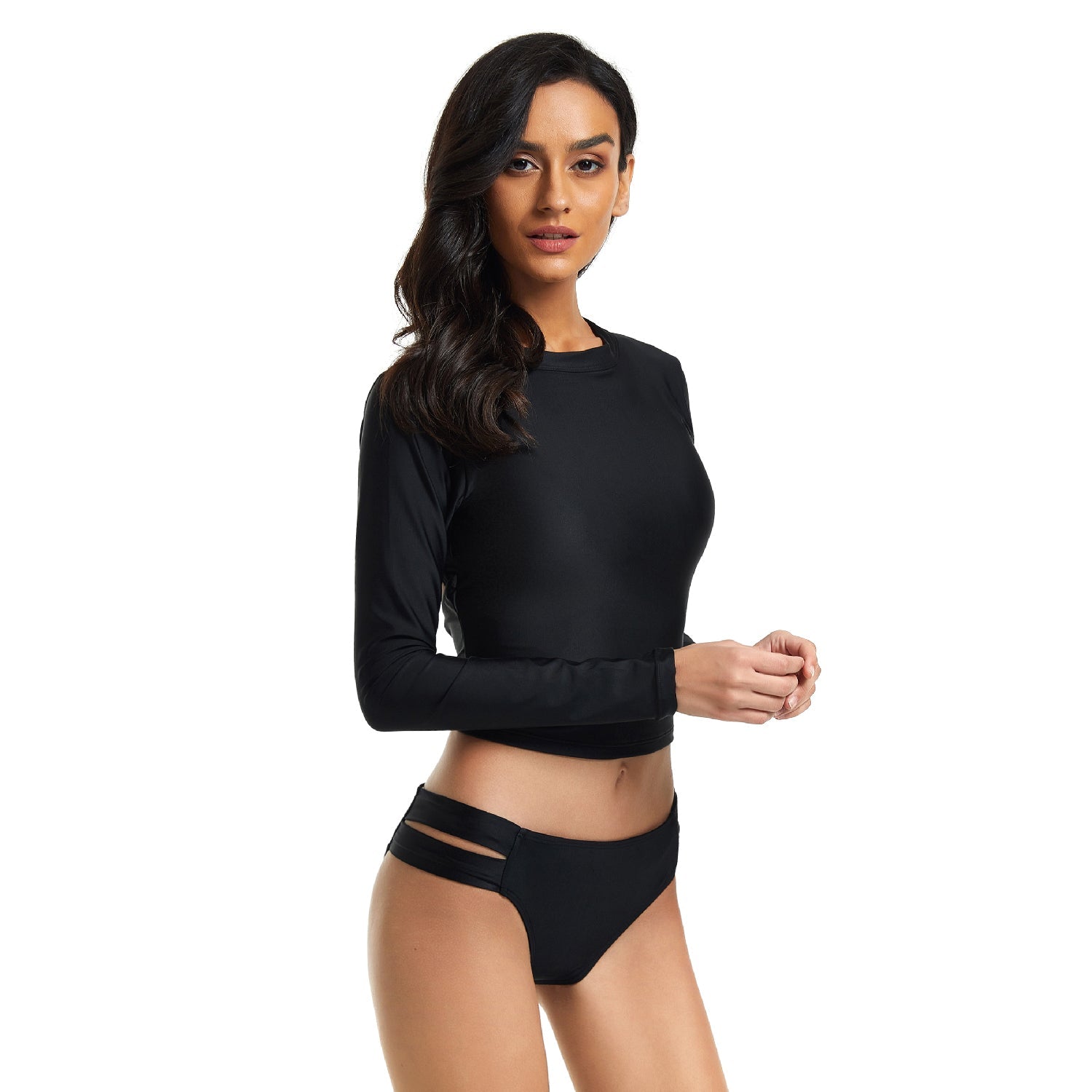 Badeanzug Langarm Bahting Suit Crop Rash Guard Top