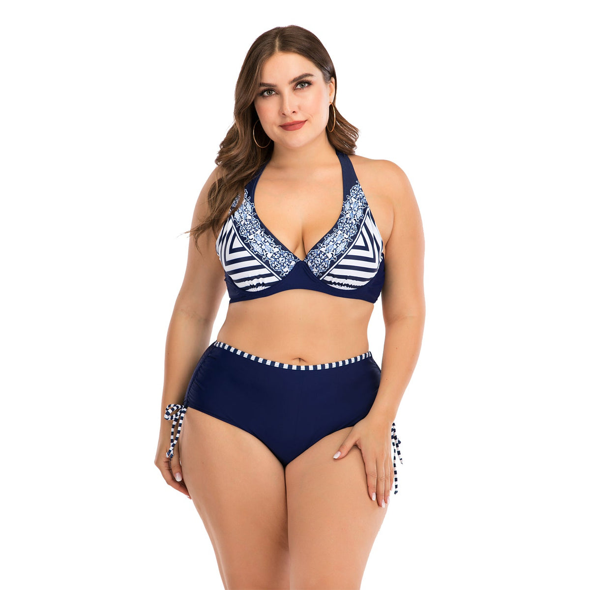 Bikini de talla grande para trajes de baño de cintura alta con efecto push up