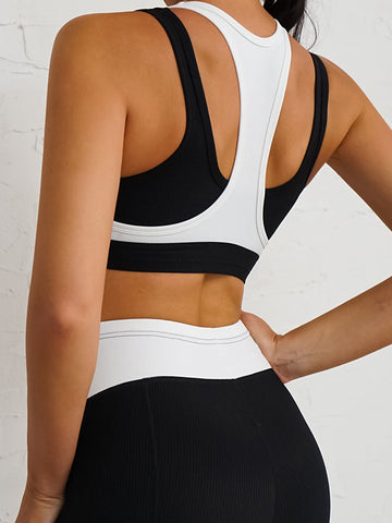 Live in Rib 2-in-1 Colorblock Sports Bra