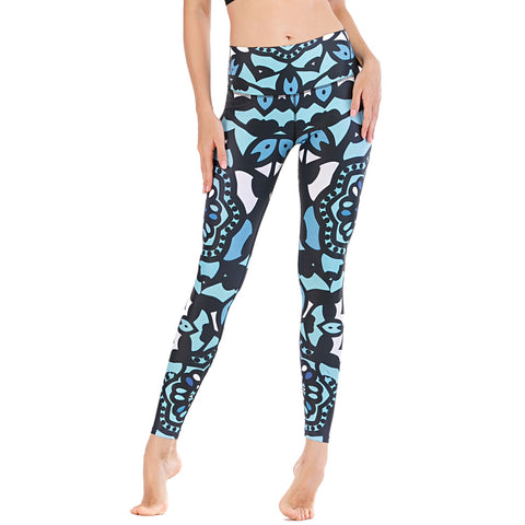 Leggings de cintura alta con estampado de pantalones de yoga