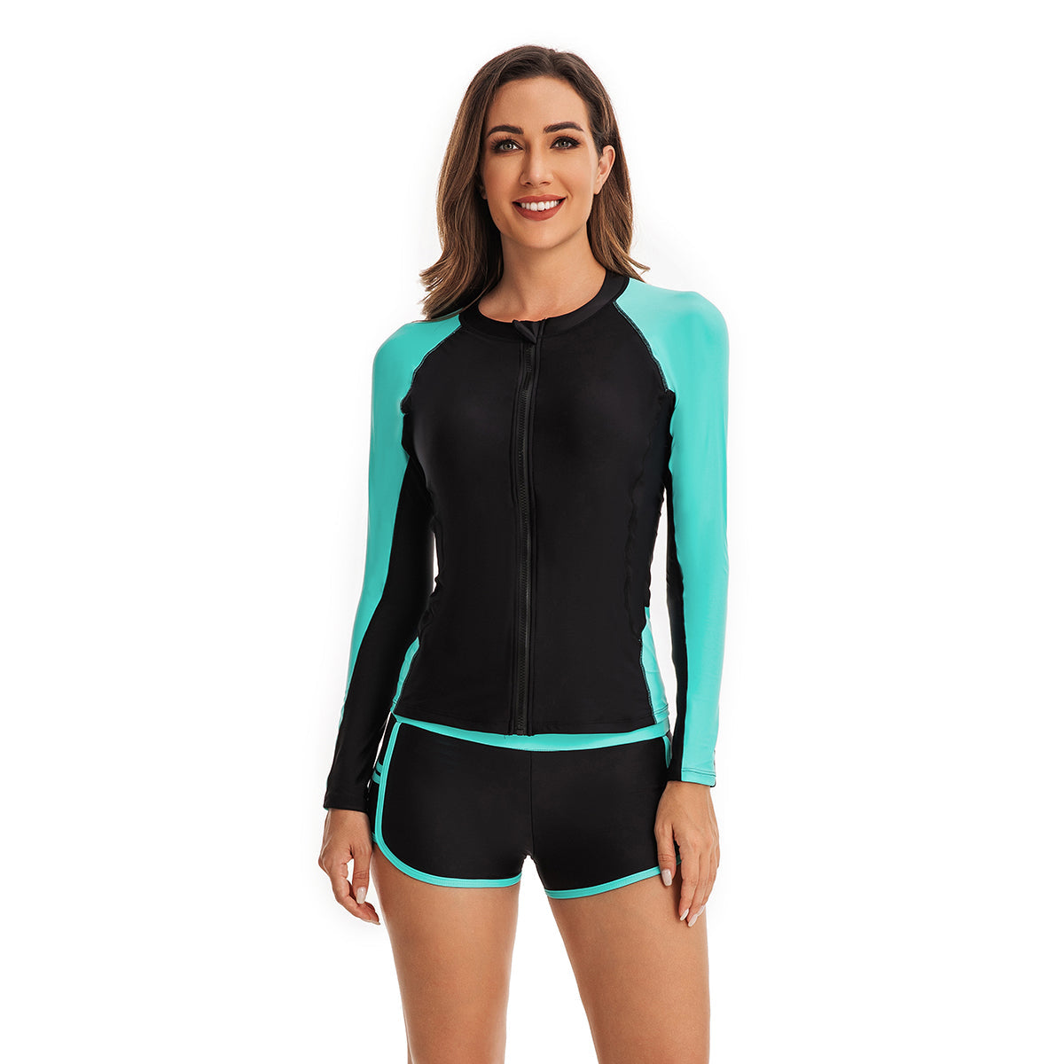 Long Sleeve Two Piece Surfing Swimsuits for Women