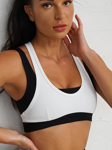 Live in Rib 2-in-1 Colorblock Sports Bra