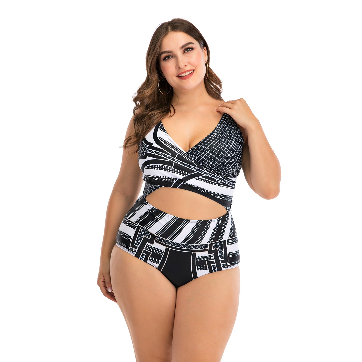 Bikini de talla grande para trajes de baño de cintura alta con efecto push up