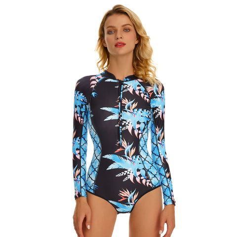 Traje de baño de una pieza Rashguard, ropa de playa estampada