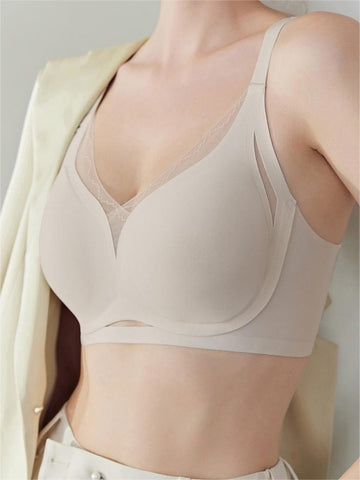 Cutout Mesh CrossOver Side-smoothing Wireless Bra