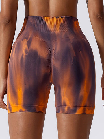 Seamless Tie Dye Yoga Shorts