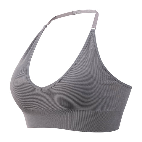 Deep V Low Back Hanging Neck Yoga Bra