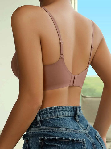 Solid Seamless Bralette RosyBrown