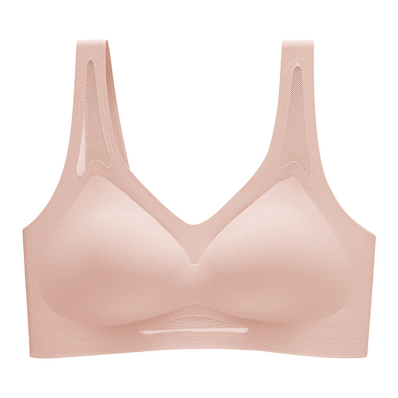 Contrast Mesh No Show Wireless Camisole Bra Pink