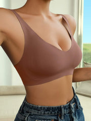 Solid Seamless Bralette RosyBrown