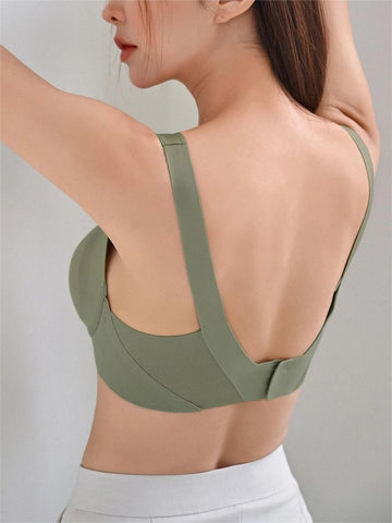 Solid Simple Bra Green