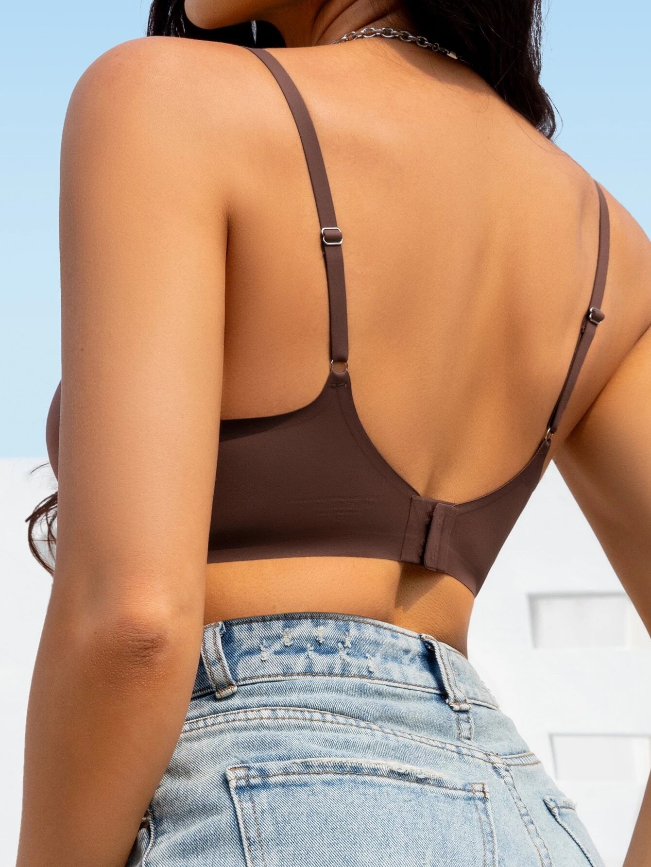 Solid Seamless Bralette Coffee