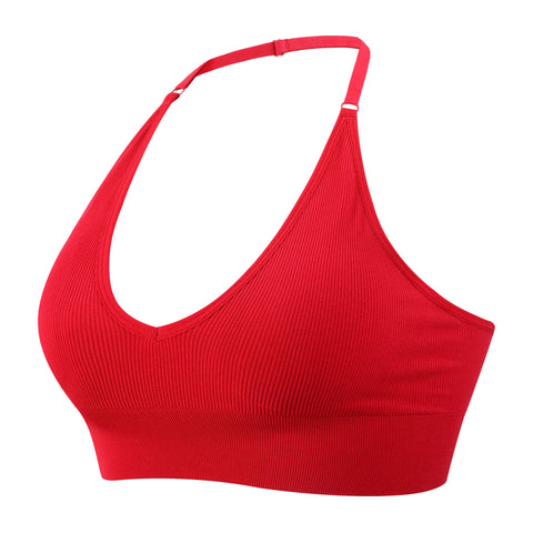 Deep V Low Back Hanging Neck Yoga Bra