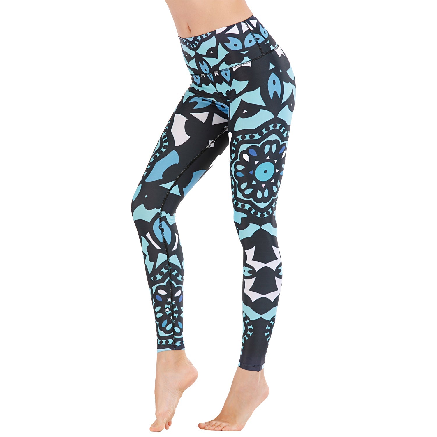 Leggings de cintura alta con estampado de pantalones de yoga