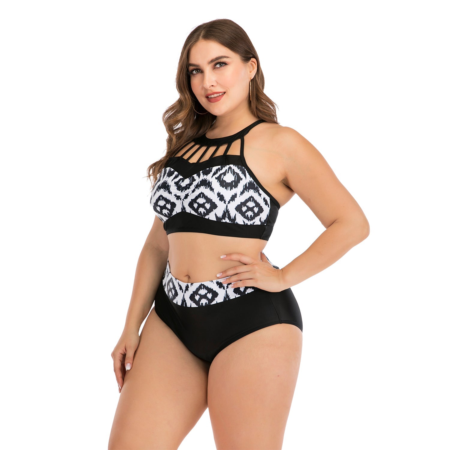 Bikini de talla grande para trajes de baño de cintura alta con efecto push up