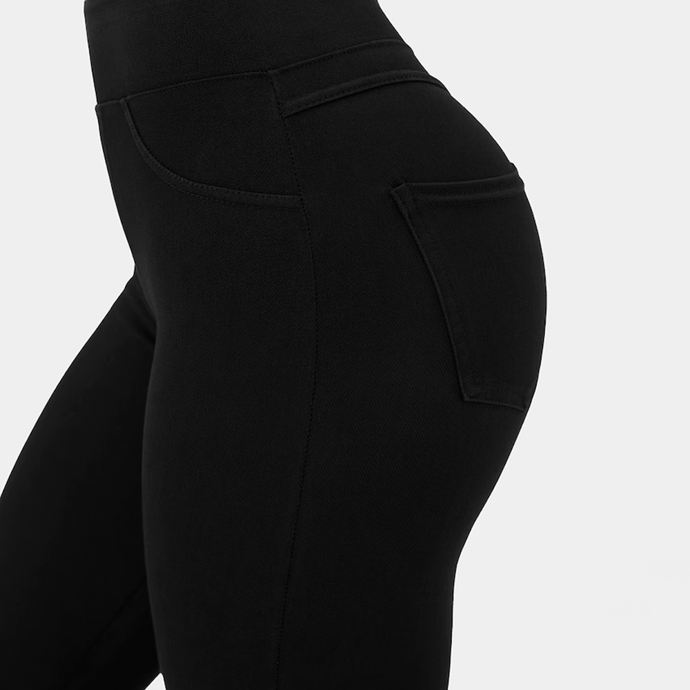 Stretch-Jeansleggings mit hoher Taille