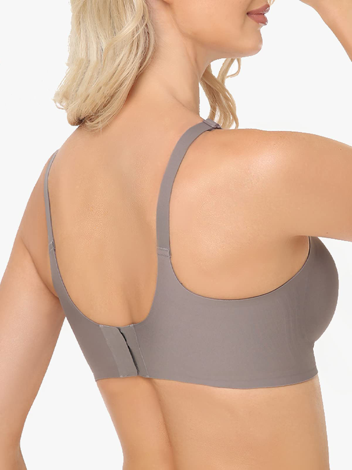 Mesh Bras for Women No Underwire Wireless Comfort Lift Push Up Bralettes for Women with Support and Bra Gray