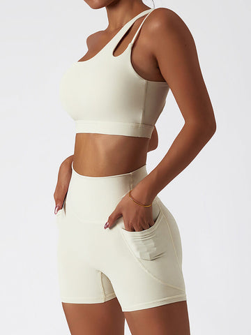 Air Cloud Cutout One-Shoulder-Sport-BH