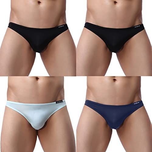 Avidlove Underwear Herren-Bikinislips, 4er-Pack, klassisch, niedrig geschnitten, dehnbar, mit Hüfte 