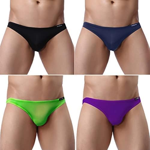 Avidlove Underwear Herren-Bikinislips, 4er-Pack, klassisch, niedrig geschnitten, dehnbar, mit Hüfte 