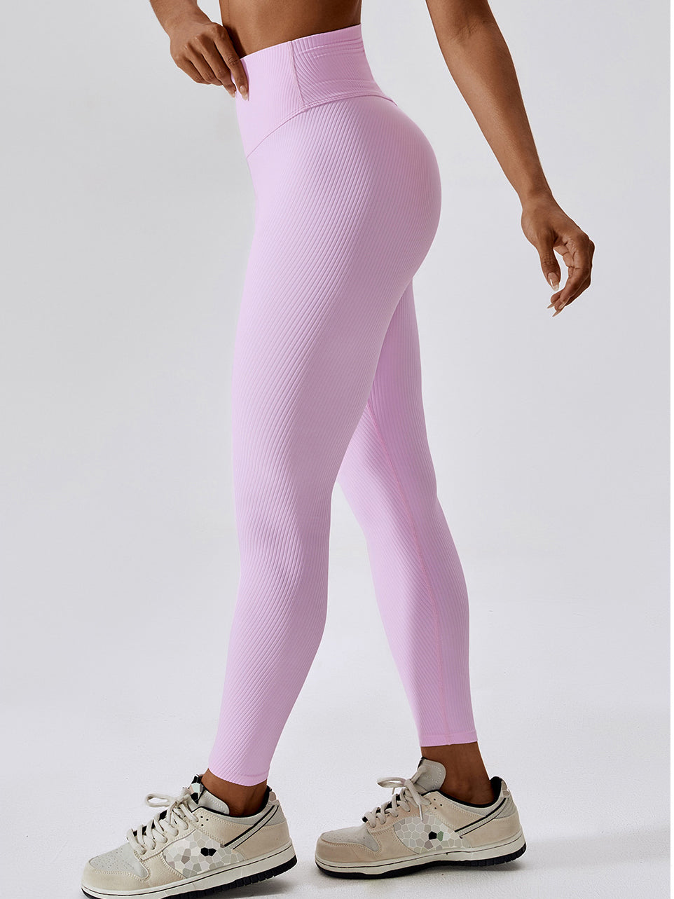 Gerippte Scrunch-Yoga-Leggings 