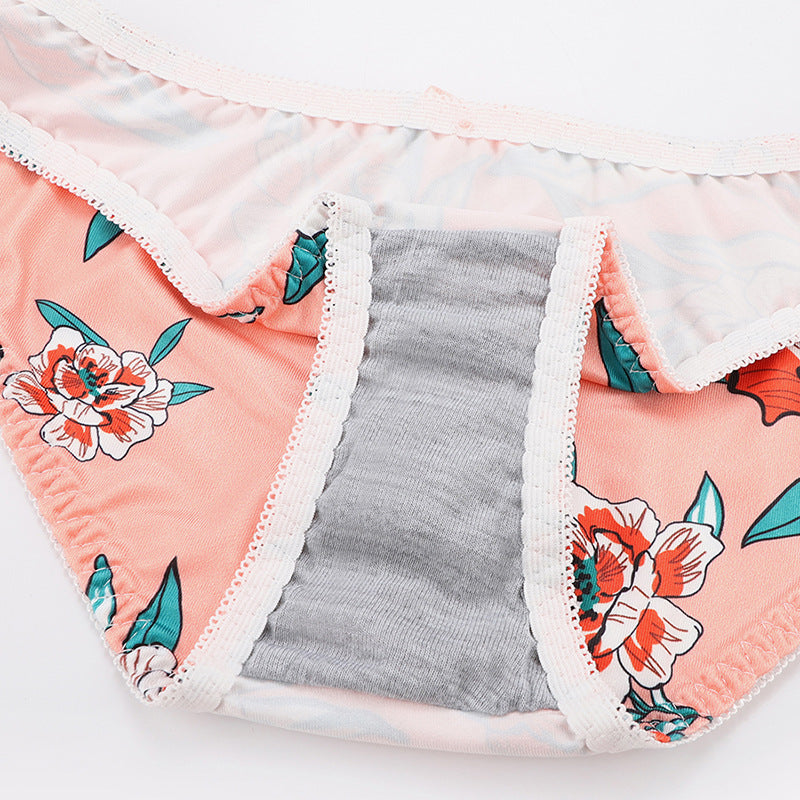 Hawaiian Style Print Push-up Seamless Underwire Bra & Underwear Set