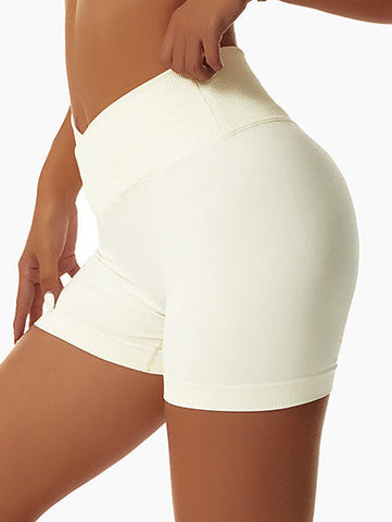 Live in Rib Scrunch Short mit überkreuzter Taille