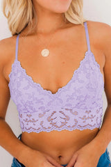 Chic Purple Chunky Lace Bralette Crop Top