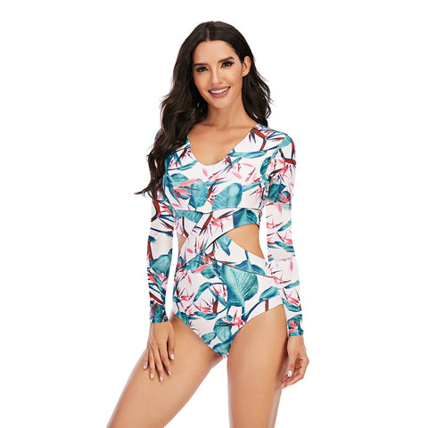 One Piece Long Sleeve Rash Guard Swimsuits