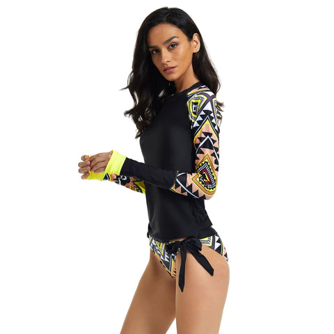 Traje de baño de dos piezas con camiseta Rash Guards