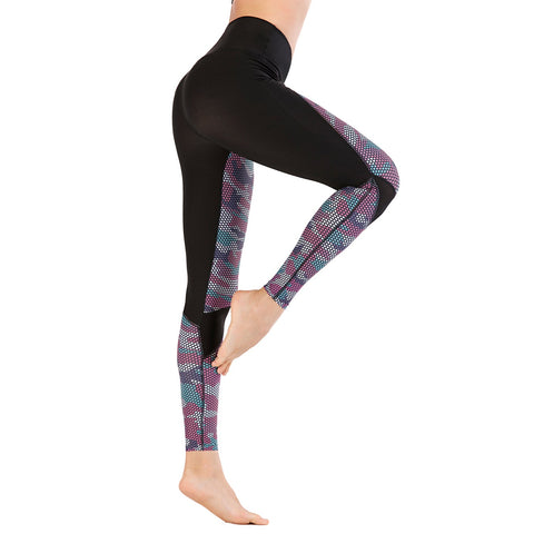 Pantalones de yoga con control de abdomen y estampado de leggings para ejercicios de levantamiento de cadera