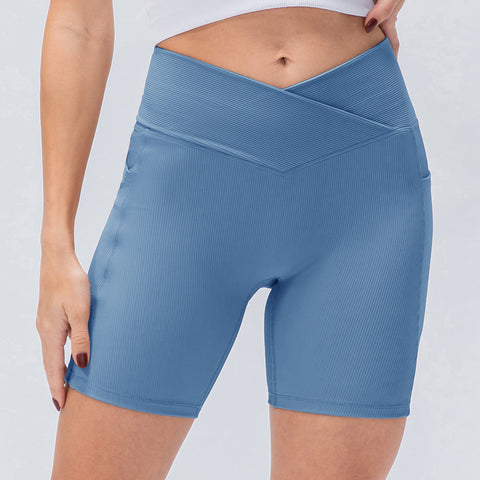 Pantalones cortos de ciclista con bolsillos laterales cruzados