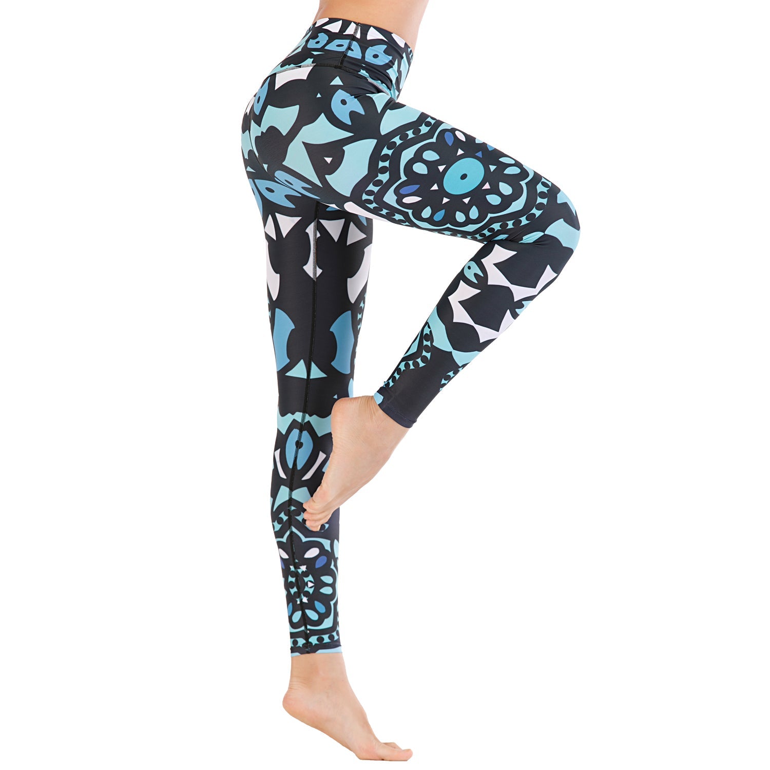 Leggings de cintura alta con estampado de pantalones de yoga