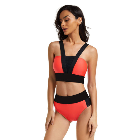 Bademode Bikini Neckholder-Top mit High Waist-Unterteil