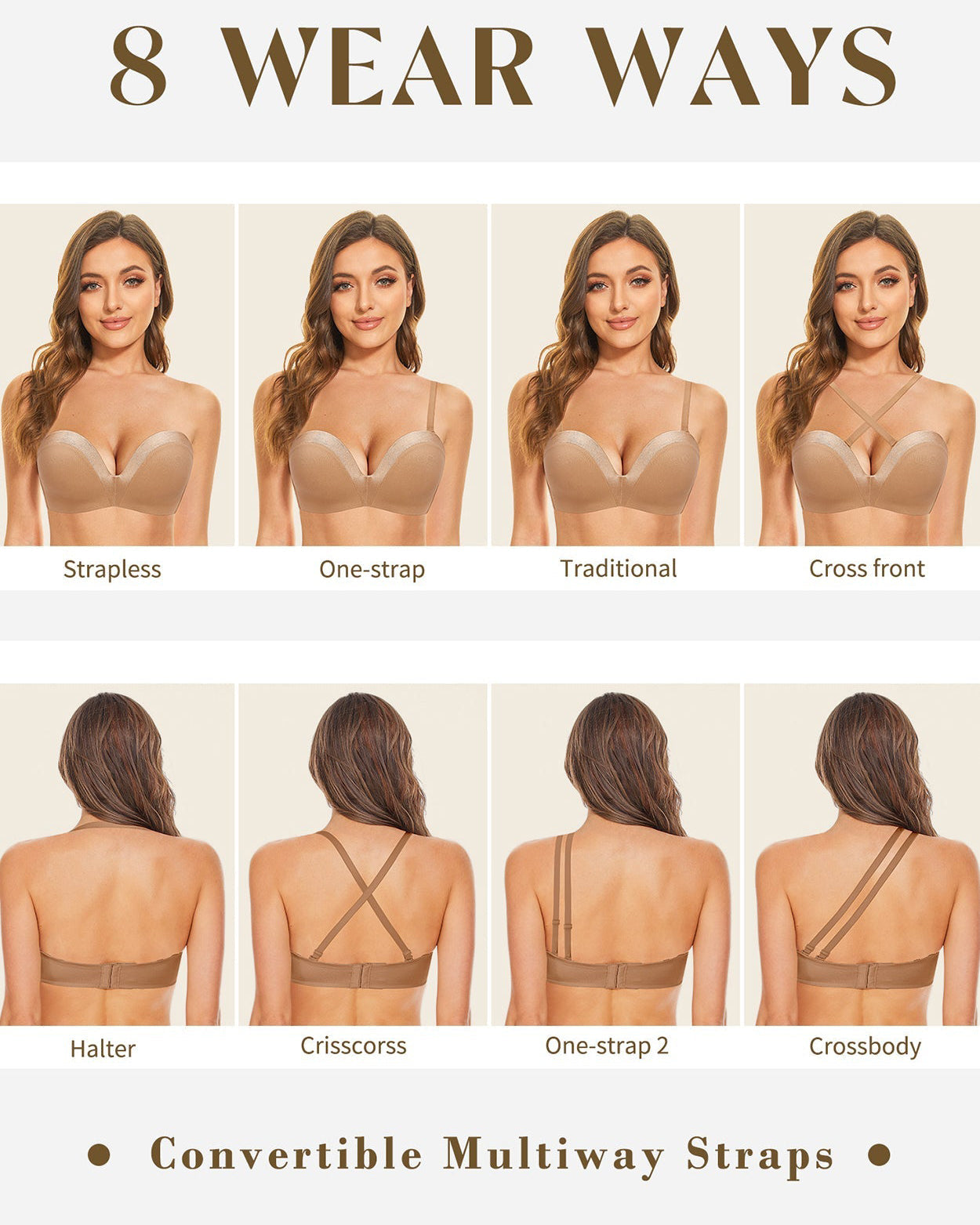Strapless Wirefree Multiway Push Up Bra
