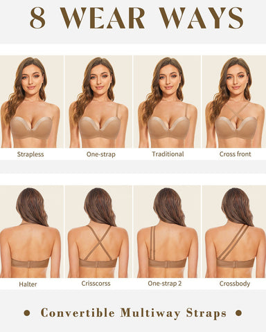 Strapless Wirefree Multiway Push Up Bra