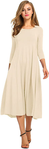 Flare Midi Long Dress