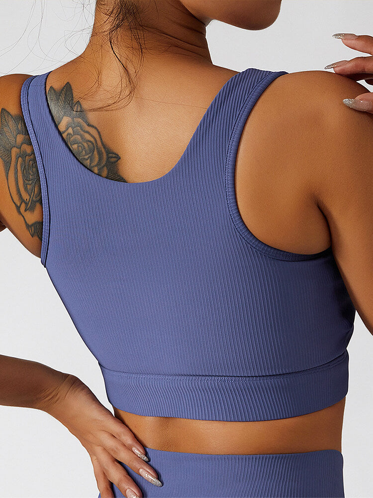 Live In Rib Scoop Button Sports Bra