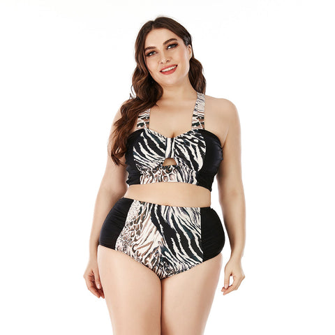SiySiy Plus Size One Piece Swimsuits High Waisted Leopard Print