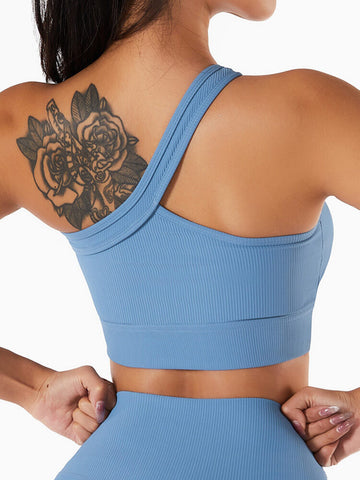 Live In Rib One Shoulder Sports Bra