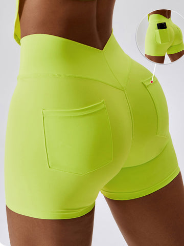 Scrunch Yoga-Shorts mit V-Tasche hinten 