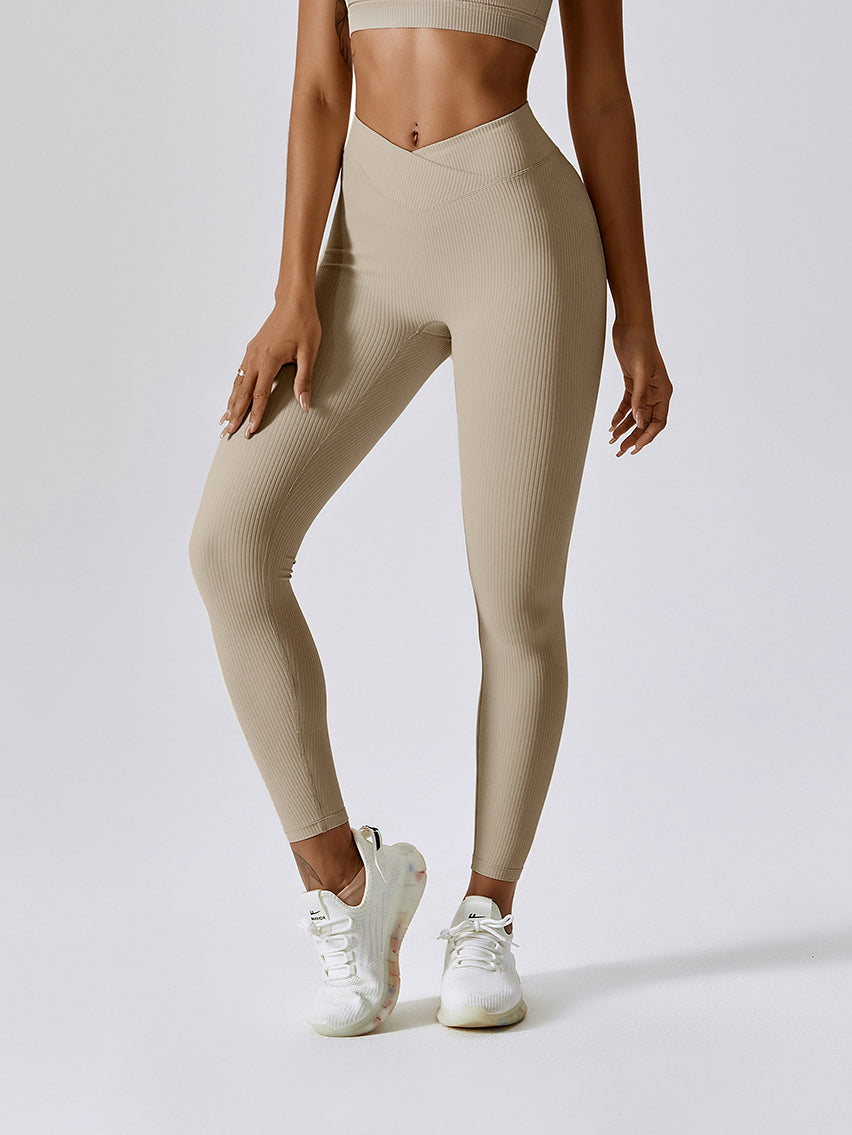 Leggings de yoga con realce de glúteos acanalados 