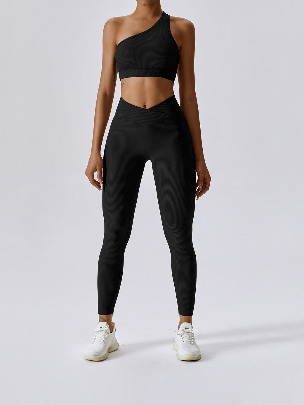 Gerippte Po-Lift-Yoga-Leggings 