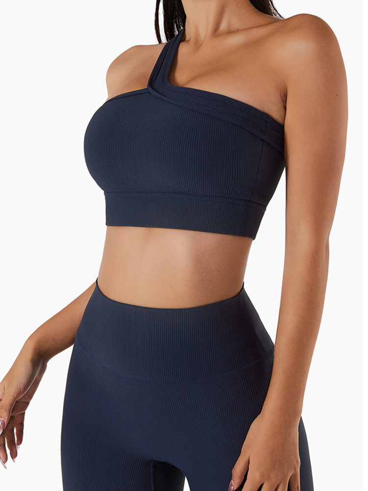 Live In Rib One Shoulder Sports Bra