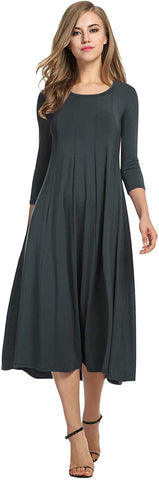 Flare Midi Long Dress