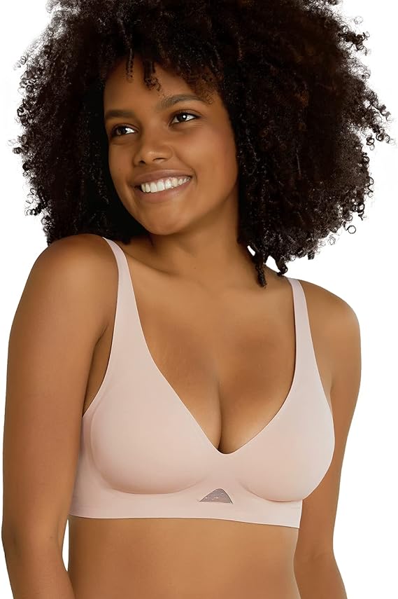 Smooth Comfortable Breathable Mesh Cool Feeling Wireless Bra Pink