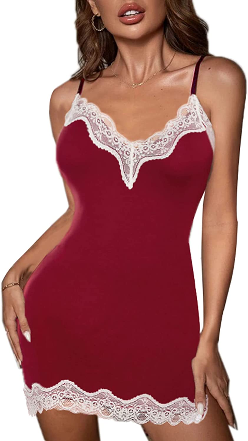 Avidlove Nachtwäsche Chemise Dessous Baumwolle Nachthemden für Frauen 