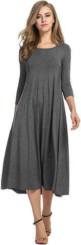 Flare Midi Long Dress