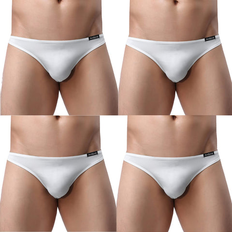 Pack de 4 calzoncillos tipo bikini elásticos de tiro bajo clásicos para hombre de Avidlove Underwear 